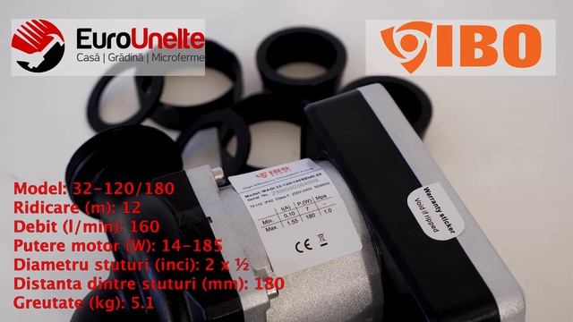 POMPA RECIRCULARE CENTRALA IBO DAMBAT MAGI-H 32-120/180, 160L/MIN, 14-185W смотреть онлайн