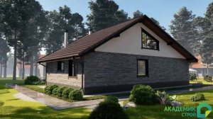 Визуализация проекта одноэтажного дома с мансардой общей площадью 200м2