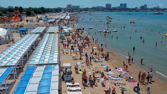 Анапа. Полет над городским пляжем. Без комментариев смотреть онлайн