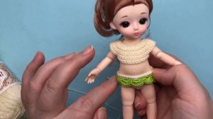 Мастер-класс: Платье крючком для маленькой куклы Baboliy 16 см. Часть 1. Видео урок для начинающих