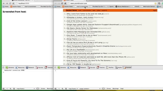 Sharing browser tab content over a WebSocket смотреть онлайн