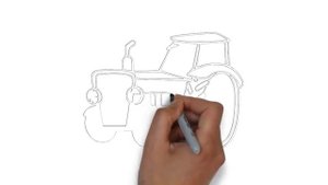 как нарисовать трактор, how to draw a tractor, cómo dibujar un tractor