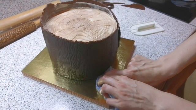 Оформление торта. Торт Пень (2) кора и мох смотреть онлайн