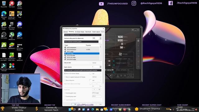 How to Display FPS, CPU ,GPU, USAGE & TEMPERATURES While Gaming | MSI AFTERBURNER | HINDI TUTORIAL смотреть онлайн