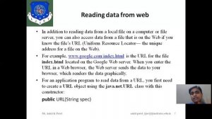 Lec 18 IO file class,RandomAccessFile,Reading data from web,Recursive Helper method