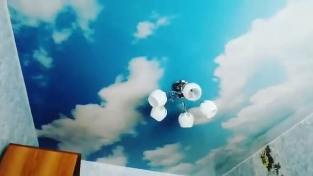 Фотопечать облаков на натяжном потолке смотреть онлайн