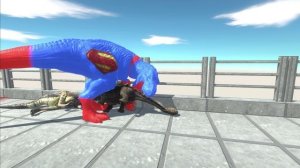 Супермен T-REX против зеленого Халка Goro - Animal Revolt Battle Simulator