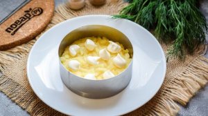 Слоеный салат с тунцом и картофелем