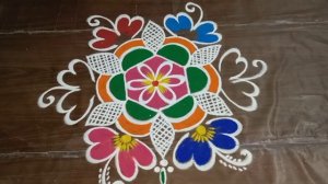 simple easy 3*2 beautifull festival 🌺 rangoli, with border 🌺 rangoli