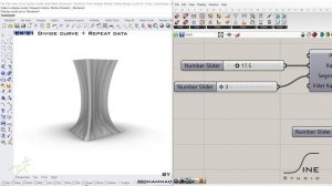 Grasshopper tutorial in 7 minutes - EX 21 - Divide curve + Repeat data