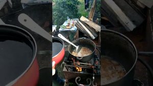 Пшенная каша с тушенкой в казане!