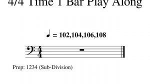 010 4 4 Time 1 Bar Prep 1234 Play Along Tempo 102 104 106 108