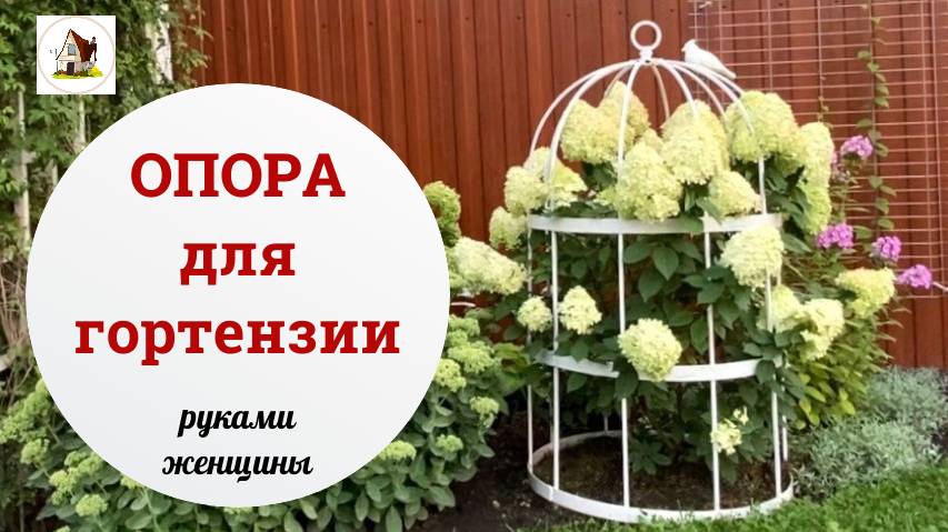 Опора для гортензии из металла в виде клетки. Опора для пиона.