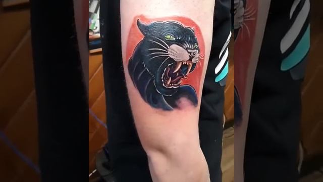 Neotradional tattoo black panther