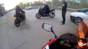 Honda CBR1000RR. Хлопнул балон. Жгу резину. Бернаут.