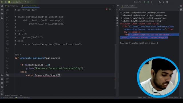 Define Custom Exceptions in Python | Error and Exceptions in Python| Advanced Python Series #python