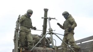 Боевая работа расчета 120-мм миномета Западного военного округа в зоне проведения СВО