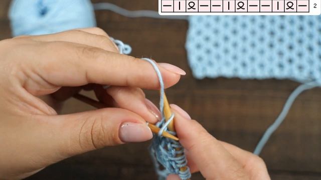 Двухсторонний узор – сетка спицами ? смотреть онлайн