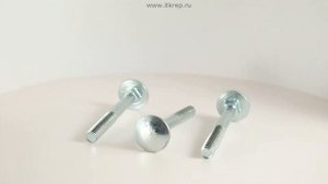 Болт мебельный DIN 603 оцинкованный, полукруглая головка с квадратным подголовником.