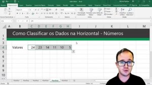 Como Classificar Dados na Horizontal ou por Linha no EXCEL