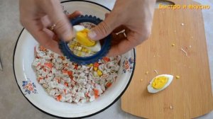 Как приготовить вкусный салат из крабовых палочек, крабовый салат, салат с крабов