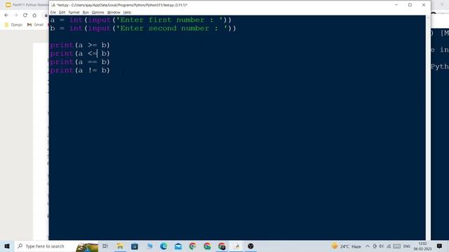 #11 ? Relational Operators and if keyword in python