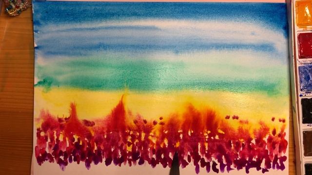 Открытка. Огромное поле цветов смотреть онлайн