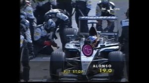 2001 F1 Italian GP - Fernando Alonso pit stop, right rear wheel problem
