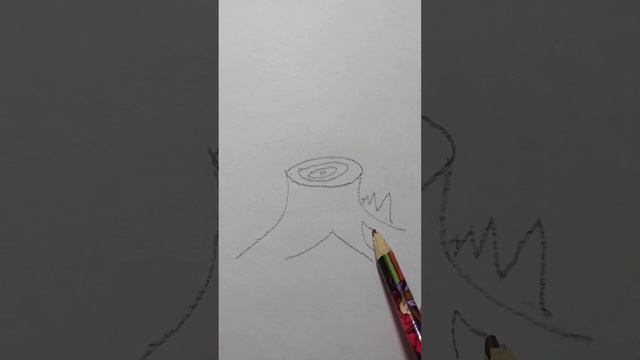 Как нарисовать пенек и траву. Уроки рисования для начинающих, Как нарисовать Легко и Просто смотреть онлайн