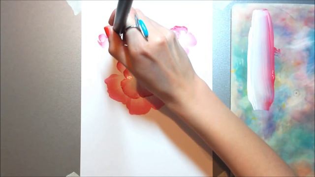 Техника росписи OneStroke Pink Roses | Розовые РОЗЫ