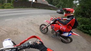 Покатушки на питбайке Бсе 125 и Аполло 150 - Встретили Дпс