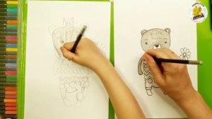 МЕДВЕЖОНОК | КАК НАРИСОВАТЬ | Уроки рисования для детей 5 лет | Рисуем с Ульяной