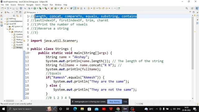 ICSE JAVA: Strings - Library Functions смотреть онлайн