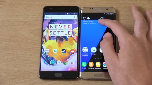 OnePlus 3T vs Samsung Galaxy S7 Edge Android 7 0 Nougat смотреть онлайн