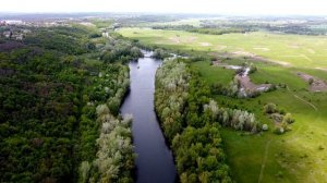 Р. Псёл с дрона. Село Белоцерковка