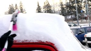 Щетка автомобильная для снега телескопическая AVS/Щетка-скребок для очистки снега и льда/A80933S