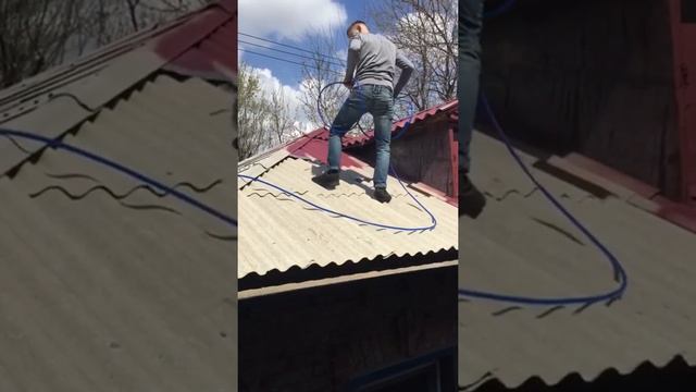 Очистка и покраска шиферной кровли смотреть онлайн