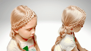 Французские косы с хвостом. Прически для девочек