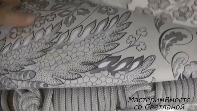 Серый подвесной диван в технике Макраме для дачи, сада.