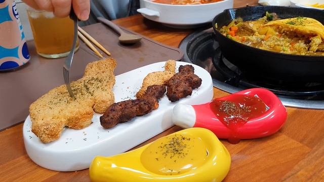🧈비프카레오므라이스,해물짬뽕,용가리치킨너겟🥘오므라이스와 카레의 꿀조합! 고메짬뽕도 죤맛탱😋 OMLETRICE MUKBANG ASMR EATINGSHOW REALSOUND 요리 먹