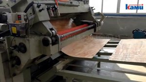 Лущение древесины на Бесшпиндельном лущильном станке с ножницами для шпона EcoWood MSL 2600 480 BS