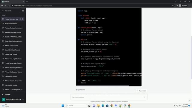 In python returning an object created in a function body makes a deep copy of it