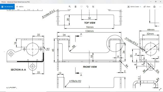 Advanced Sheet metal Exercise in SolidWorks смотреть онлайн