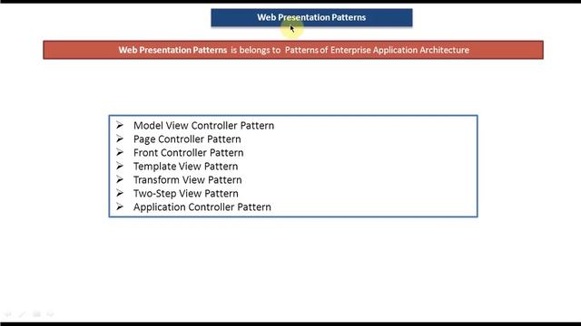 Web Presentation Patterns