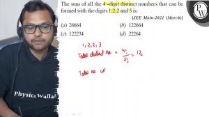 The sum of all the 4 -digit distinct numbers that can be formed with the digits 1,2,2 and 3 is:
[..