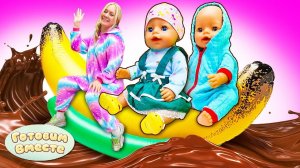 Какао с бананом для кукол Беби Бон Эмили и Лео! Лучшие рецепты для детей в видео с Baby Born