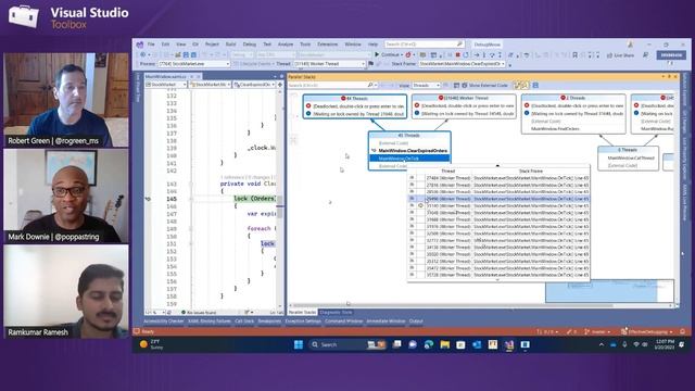 Debugging threads with the Parallel Stacks window смотреть онлайн