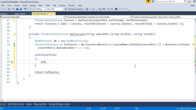 5 - Sorting In Jquery Datatables With ASP.Net MVC