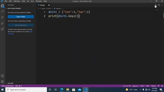 Python Dictionaries | How to use Dictionaries in python vs code  Step by Step Tutorial