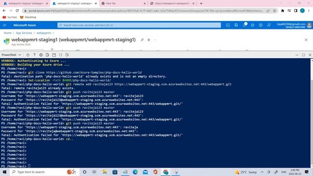 Configure web app and Deploy code||Git clone||staging deployment slot||Azure tutorial|Az104